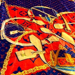 100% silk scarf; Louis Vuitton Authentic